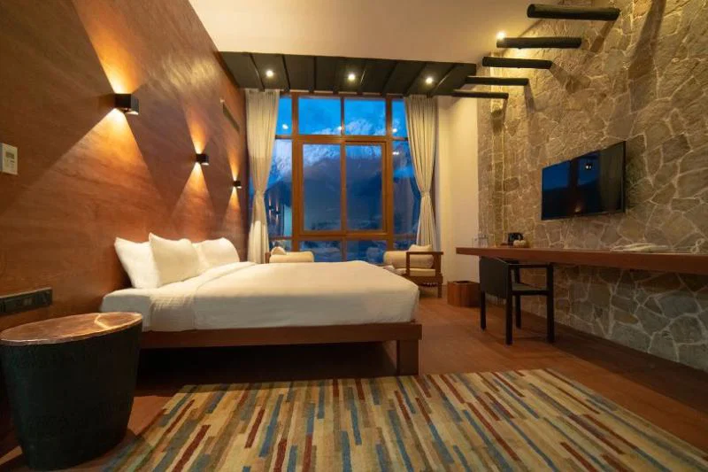 Suites offer views across the neighbouring mountains