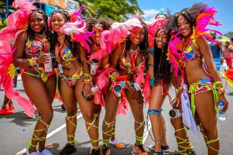 Revellers at the St Lucia Carnival in July