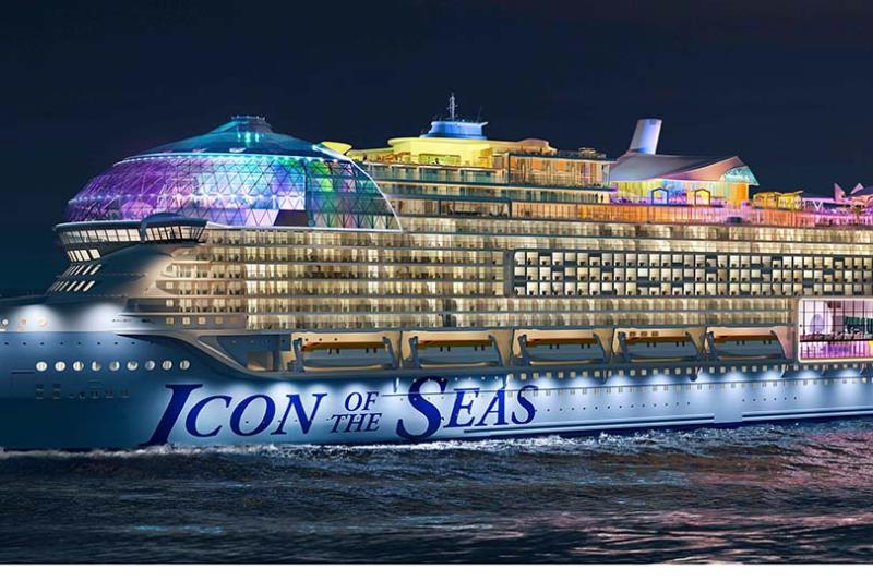 The AquaDome will bring the AquaTheater inside, which has previously appeared outside at the rear of Royal Caribbean ships