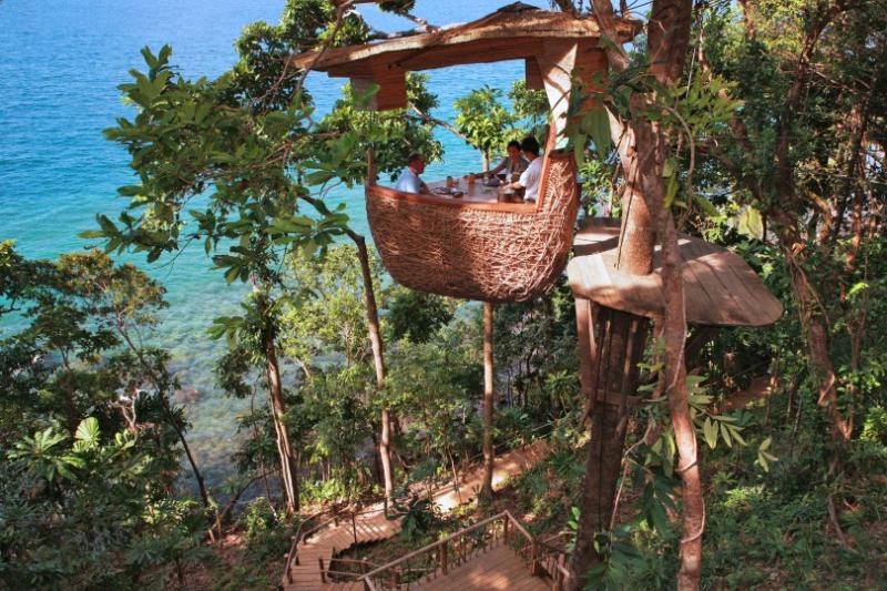 Treepod dining at Soneva Kiri, the Thailand property for pioneering brand Soneva