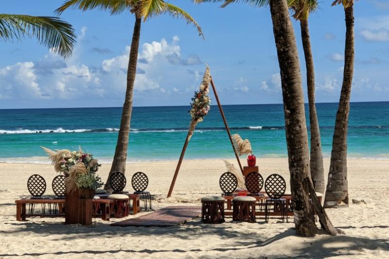 The Free Spirit wedding set-up at Hard Rock Hotel Punta Cana