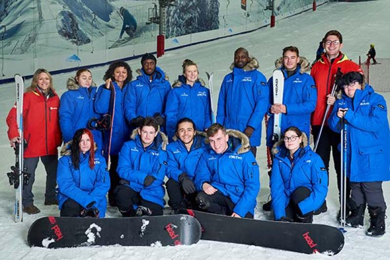 The group of young people who travelled to Antarctica with Hurtigruten and the #WeTwo Foundation