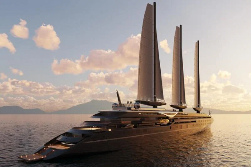 The vessel is 220m long and will comprise 54 suites (Image credit: Maxime d'Angeac/Martin Darzacq)