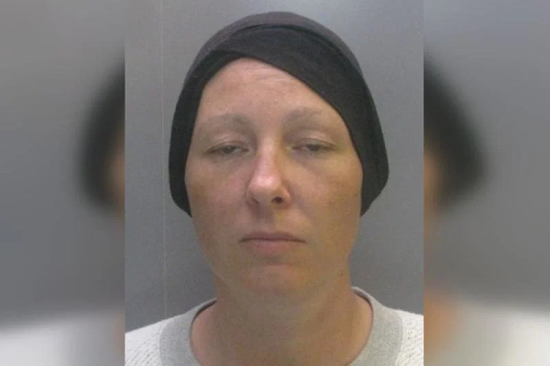 Barlow arrived in police custody wearing a headscarf (Credit: Durham Constabulary)