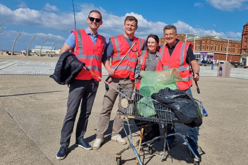 The team collected 12 bags of rubbish and a trolley