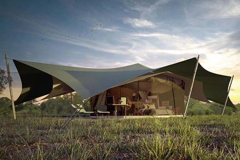 A rendering of one of the six en-suite safari tents at Wilderness Usawa Serengeti