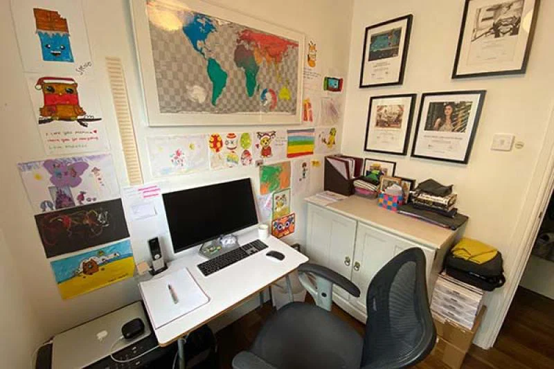 Clare Levy ensures she's focused when in her home office