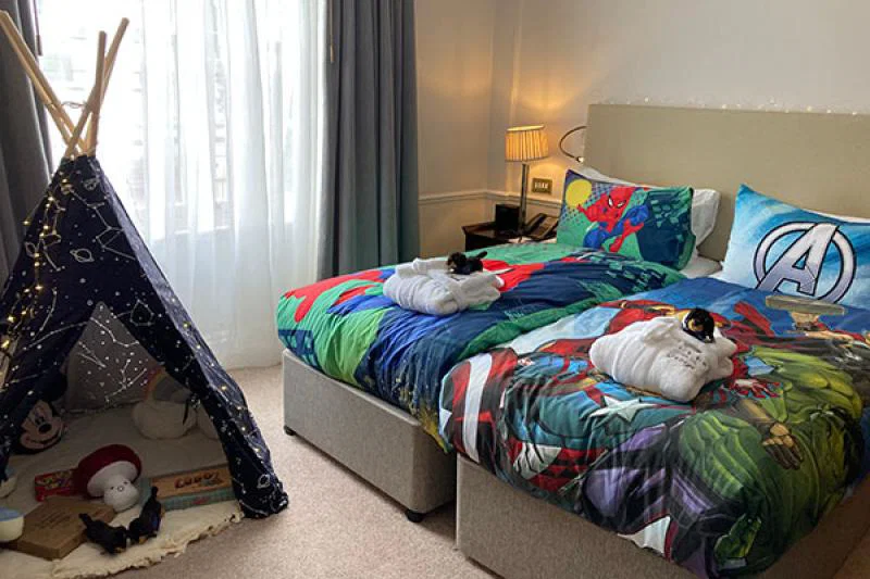 Charlotte's boys were treated to duvet covers featuring their favourite superheroes