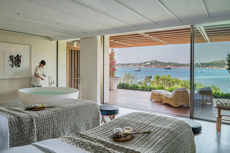 Treatment rooms look out across the water