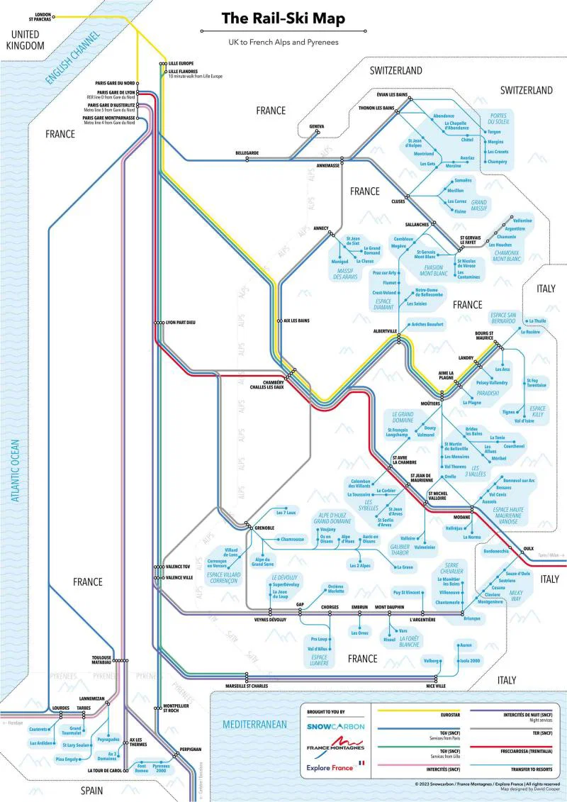 New tube-inspired ski rail map signals greener journeys to France's slopes