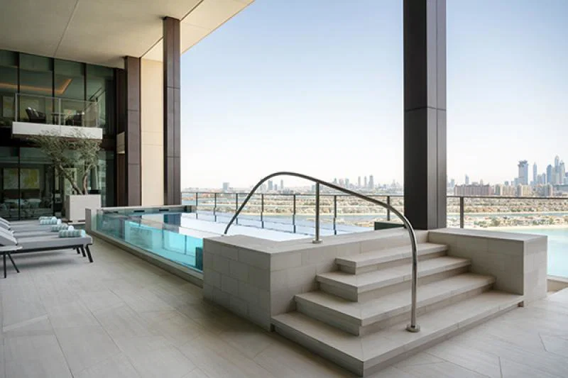 The Royal Mansion's private terrace offers 360-degree views and is home to an infinity pool