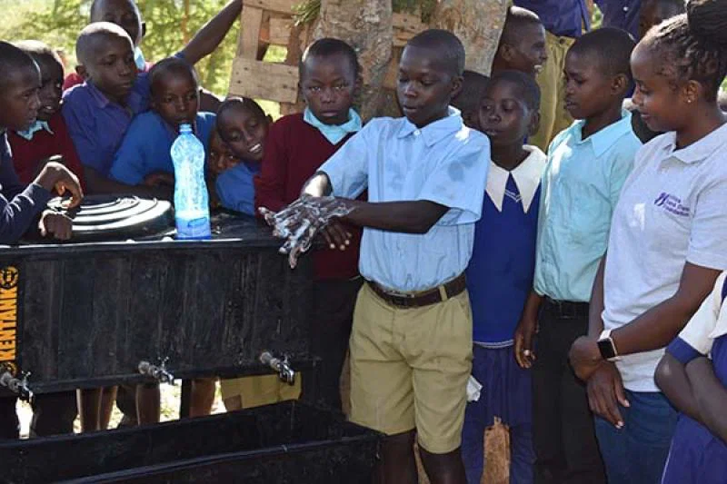 Handwashing stations have been installed as part of the project
