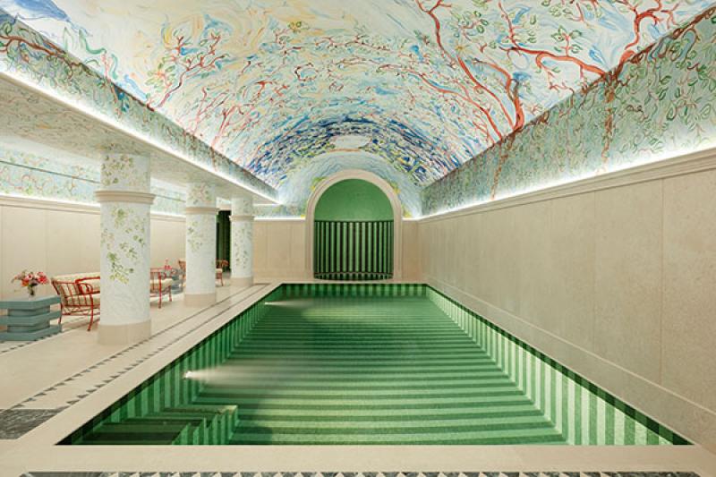The hotel's basement pool