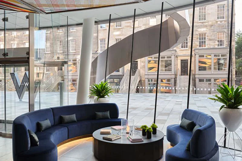 Guests can enjoy the view from W Edinburgh's lobby
