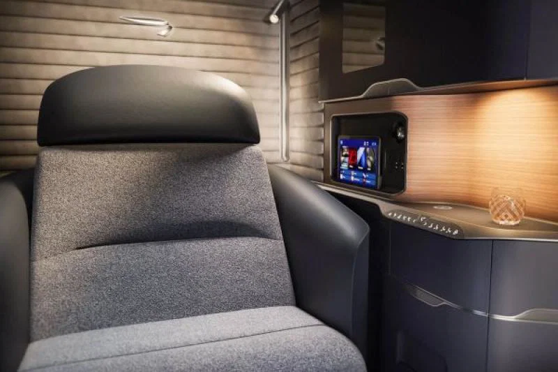 BA first-class cabin, November 2024 Credit: British Airways