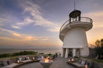 The Lighthouse houses one of the resort's restaurants