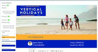 Vertical Systems' Quote Builder can be personalised with elements including imagery and agent logos