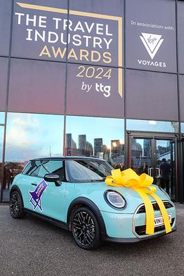 Holiday Extras parked an eyecatching new Mini outside the event